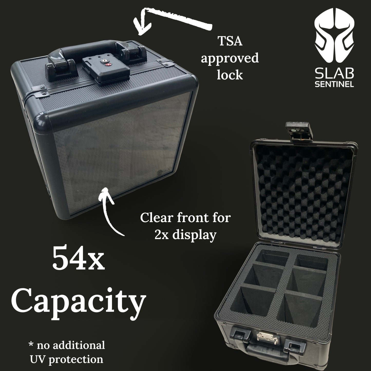 54x PSA or 45x CGC ACE Capacity 2-row Storage Case with Display for Graded Cards